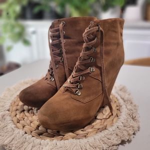 Suede Wedge Booties, Boutique 9